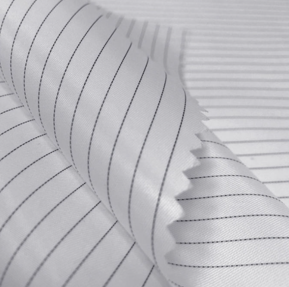Seamless Safety: 5mm Stripe ESD Anti-Static Fabric for Pristine Cleanroom Environments
